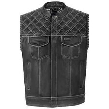 Men's Black Leather Vest