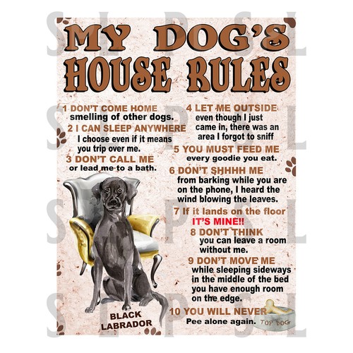 Dog house rules black - my,