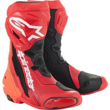 Alpinestars Supertech R Boots Motorbike Motorcycle Sports Track Bright Red Fluo
