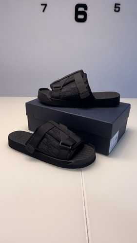 Mens black designer sliders - black,