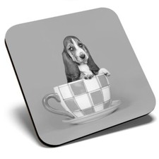 Square Single Coaster bw -