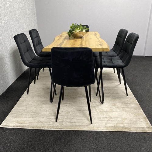 Wooden dining table with - dining, 6