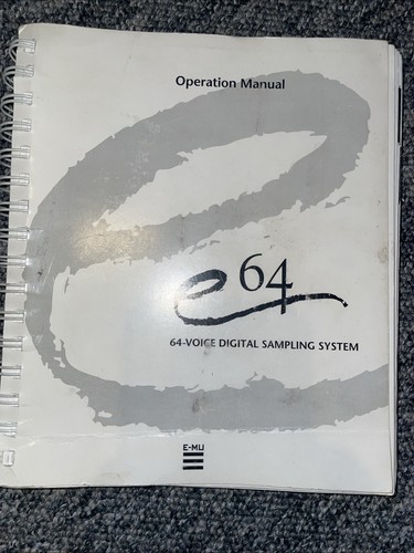 Operation manual for - operation, e64