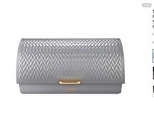 Tower Empire Roll Top Bread Bin - Grey/Brass