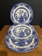 Vintage Old Willow X3 Plates