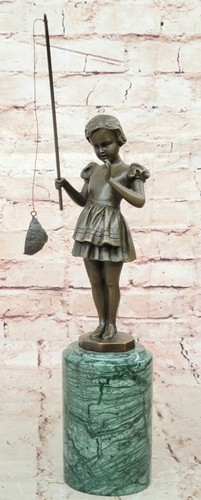 Little girl fishing figurine - little,