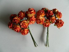 (G4.8) 1/12th scale DOLLS HOUSE HANDMADE MULBERRY PAPER ROSES - RED/YELLOW X 20