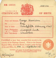 George Harrison 1963 Birth