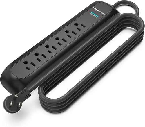 Monster 15ft black power strip - monster,