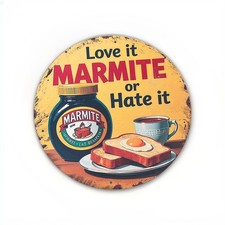 2D Flat Metal Marmite Tin Sign Diameter Approx. 19.5 cm Wall Art Kitchen Art
