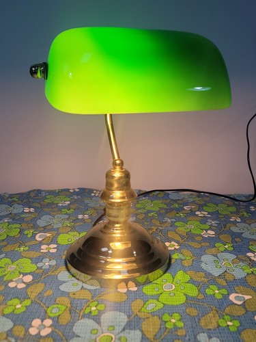 Vintage brass glass - glass, green