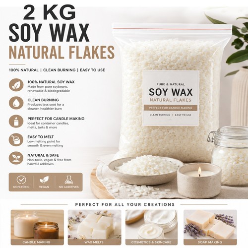 2kg soy wax soya - soy, 100%