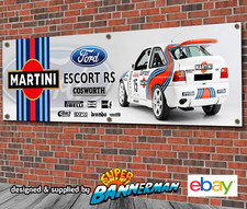 Ford Escort RS Cosworth Martini Racing Rally Car Banner for Garage, Workshop XL