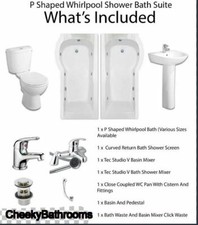 P Shape Whirlpool Showerbath