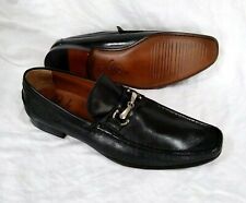 Leather Horsebit Loafer Shoes Black Size 46 Handcrafted Italian #4181