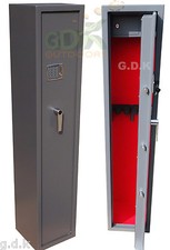 GDK, DIGITAL LOCKING 5 GUN CABINET, SHOTGUN,4/5 SCOPED RIFLE, INNER AMMO SAFE