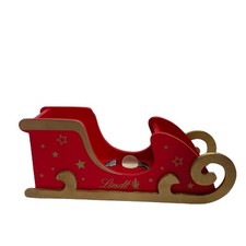 Lindt Wooden Sleigh Empty Wood Packaging Red Gold Father Christmas Santa Craft