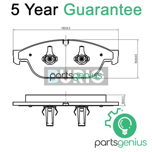 Genius front brake pads - genius,