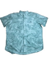 Ralph Lauren Shirt Mens 2XLT 3 Green Tie Dye Oxford Classic Fit Cotton Blue Pony