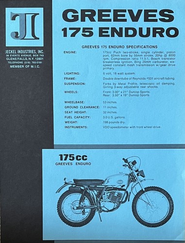 1972 greeves 175 enduro - enduro, sales