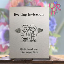 10 Wedding Invitations Evening Invites Personalised & Handmade Lots of Colours 