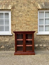 Victorian Stained Pine Glazed Dwarf Bookcase