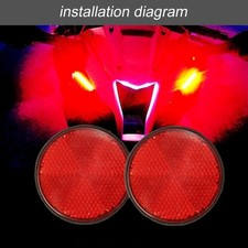 2x Reflective Red Motorcycle