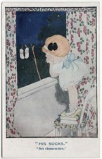 1910S HILDA COWHAM "HIS SOCKS"
