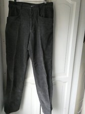 Vintage 80's Industria Men’s Italian Grey Corduroy Trousers Size 50 Waist 32"