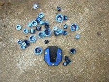 suzuki sv 650 blue chrome bolt caps for the engine and brakes,with stand pad.