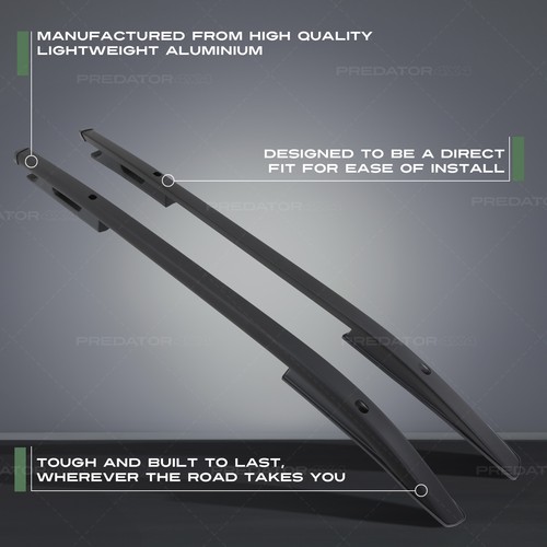 Black roof rails - roof, pair