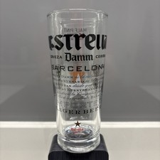 Estrella Damm Half Pint Lager Glass Barcelona Beer CE M14 2014