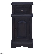 vidaXL Bedside Cabinet Light Black Solid Mahogany Wood