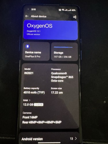 Oneplus pro 256gb - oneplus, 8