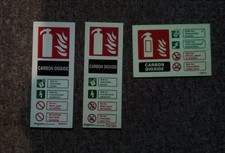 LOT OF 3 CARBON DIOXIDE FIRE EXTINGUISHER SIGNS