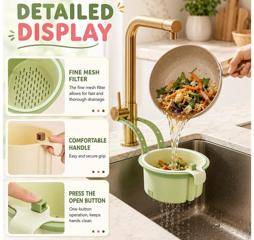 Hanging sink drain basket for - sink,