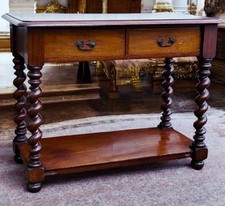 Victorian Mahogany Console Table, Hall Table. With 2 Drawers.