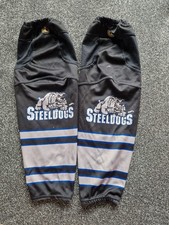 Sheffield Steeldogs Ice Hockey Socks Pair - Black - Size L -Game Worn -Smith #42