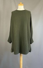 Barbour International Green Galvez Knit Oversized Batwing Cotton Jumper Size 10