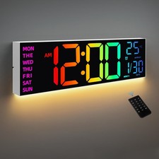 HAITANG 8 Colors Digital Wall Clock, 16.2" Large Digital Clock with RRP £38.44