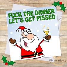 Christmas Cards Funny Adult Humour Drinker Friend Drinking Colleague Rude XMAS🎄
