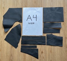 Dark Grey Pebble grain leather 1.3-1.5 mm Offcuts Remnants Craft Learning *1