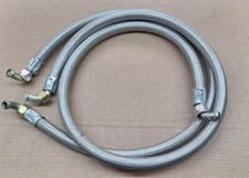 STAINLESS STEEL OUTER BRAIDED OIL COOLER HOSES LINES 1/2" BSP 140CM 90CM 90 BEND