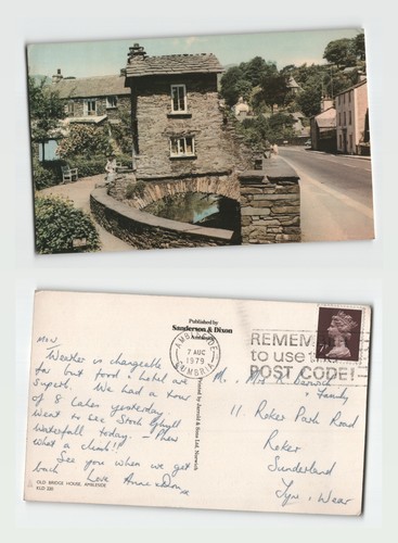 Postcard old bridge house - postcard,