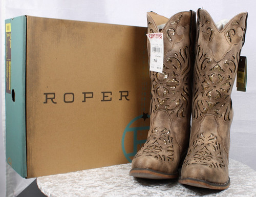Roper women taupe - 7b, glitter
