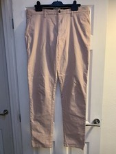 Marks And Spencer Collection Slim Medium Pink Ladies Chino Trousers 34 In 33 In