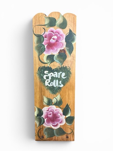 Vintage 80s wood floral spare - vintage,