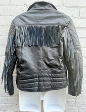 Vintage fringed leather biker