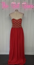 Virgos Lounge Ladies Dress Size Large Red Embellished Formal Prom Cruise Maxi