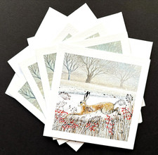 SET OF 4 Rabbit Hare Christmas